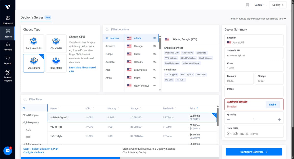 Vultr - ผู้ให้บริการ VPS ราคาถูก ใช้งานง่าย